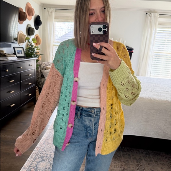 BiBi Colorblock Cardigan Sweater - Picture 2 of 4